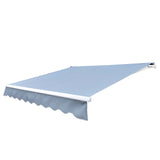 Aleko Retractable White Frame Patio Awning - 12 x 10 Feet - Silver Gray AW-12-10-SG-AP