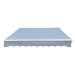 Aleko Retractable White Frame Patio Awning - 12 x 10 Feet - Silver Gray AW-12-10-SG-AP