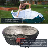 Aleko Oval Inflatable Jetted Hot Tub with Drink Tray and Cover - 2 Person - 145 Gallon - Black & Black | IHT-2P-BLK-BLK-AP