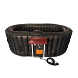 Aleko Oval Inflatable Jetted Hot Tub with Drink Tray and Cover - 2 Person - 145 Gallon - Black & Black | IHT-2P-BLK-BLK-AP