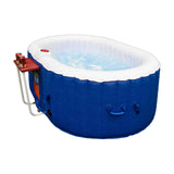 Aleko Oval Inflatable Jetted Hot Tub with Drink Tray and Cover - 2 Person - 145 Gallon - Dark Blue & White | IHT-2P-DBL-WH-AP