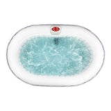 Oval Inflatable Jetted Hot Tub with Drink Tray and Cover - 2 Person - 145 Gallon - Brown & White | IHT-2P-BRWN-WH-AP