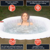 Oval Inflatable Jetted Hot Tub with Drink Tray and Cover - 2 Person - 145 Gallon - Brown & White | IHT-2P-BRWN-WH-AP