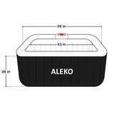 Aleko Square Inflatable Jetted Hot Tub with Cover - 4 Person - 160 Gallon - Black and White | IHT-4P-SQR-BLK-WH-AP
