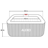 Aleko Square Inflatable Jetted Hot Tub with Cover - 4 Person - 160 Gallon - Brown | IHT-4P-SQR-BRWN-WH-AP