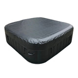 Aleko Square Inflatable Jetted Hot Tub with Cover - 6 Person - 265 Gallon - Black and Gray | IHT-6P-SQR-BLK-GRAY-AP