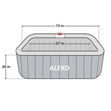 Aleko Charcoal Inflatable Jetted Square Hot Tub with Energy Efficient Cover – Light Gray with Hemp Rope Pattern – 6 Person | HTISQ6HEMPROPE-AP