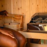 Liatris Rustic Cedar Barrel Sauna with Front Porch Canopy - 2-4 Person