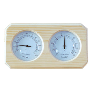 Aleko Wall-Mounted Pine Wood Thermometer and Hygrometer - KDS03-AP