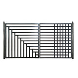 Aleko Steel Dual Swing Driveway Gate - Kyiv Style - 12 x 6 Feet - DG12KYIVD-AP