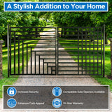 Aleko Steel Dual Swing Driveway Gate - Kyiv Style - 18 x 6 Feet - DG18KYIVD-AP