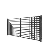 Aleko Steel Dual Swing Driveway Gate - Kyiv Style - 16 x 6 Feet - DG16KYIVD-AP