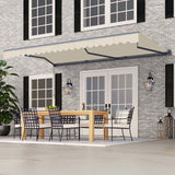 Aleko Moroccan Semi-Cassette Motorized Patio Awning - Ivory Cream - 20 x 10 Feet