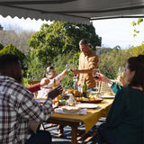 Aleko Moroccan Semi-Cassette Motorized Patio Awning - Silver Gray - 20 x 10 Feet