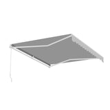 Aleko Caribbean Manual Retractable Patio Awning - Silver Gray - 10 x 8 Feet