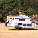 Aleko Retractable RV/Patio Awning - 20 x 8 Feet - White-Black Fade RVAW-20-8-WH-BLK-FADE-AP