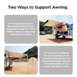 Aleko Retractable RV/Patio Awning - 16 x 8 Feet - White-Black Fade RVAW-16-8-WH-BLK-FADE-AP