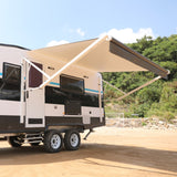 Aleko Motorized Retractable RV Awning - 13 x 8 Feet - White/Black Fade
