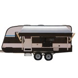 Aleko Motorized Retractable RV Awning - 12 x 8 Feet - White/Black Fade
