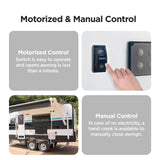 Aleko Retractable RV/Patio Awning - 10 x 8 Feet - Black Frame - Black Fade Fabric RVABW-10-8-GREY-FADE-AP