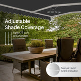 Aleko Caribbean Manual Retractable Patio Awning - Onyx Black - 12 x 10 Feet