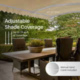 Aleko Caribbean Manual Retractable Patio Awning - Desert Sand - 13 x 10 Feet