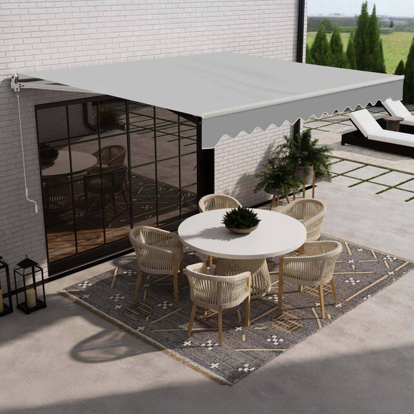 Aleko Caribbean Motorized Patio Awning - Silver Gray -  16 x 10 Feet