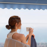 Aleko Caribbean Motorized Patio Awning - Sky Blue - 10 x 8 Feet