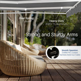 Aleko Caribbean Manual Retractable Patio Awning - Silver Gray - 10 x 8 Feet