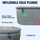 Aleko Arctica Inflatable Cold Plunge with Locking Lid and Carry Bag | INFOTUBGREY-AP