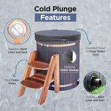 Lumina Outdoor Wooden Ice Bath Cold Plunge Tub | 118 Gallon Water Capacity | 37.5” x 33.25”