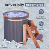 Lumina Outdoor Wooden Ice Bath Cold Plunge Tub | 118 Gallon Water Capacity | 37.5” x 33.25”