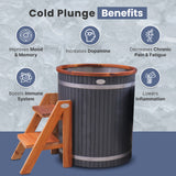 Lumina Outdoor Wooden Ice Bath Cold Plunge Tub | 118 Gallon Water Capacity | 37.5” x 33.25”
