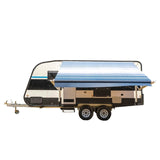 Aleko Motorized Retractable RV Awning - 10 x 8 Feet - Blue Striped