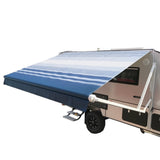 Aleko Motorized Retractable RV Awning - 15 x 8 Feet - Blue Striped