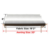Aleko Retractable RV/Patio Awning - 16 x 8 Feet - White-Black Fade RVAW-16-8-WH-BLK-FADE-AP