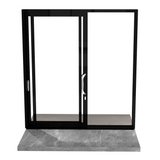 Eris 72"x80" Black Aluminum Sliding Patio Door