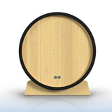 Aleko Celasia White Finland Pine Barrel Sauna with Front Porch Canopy - 2-4 Person | SB5PINECPBLK-AP