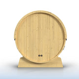 Aleko Anémona White Finland Pine Barrel Sauna with Front Porch Canopy - 2-4 Person | SB5PINECP-AP