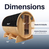 Liatris Red Cedar Barrel Sauna with Panoramic Window - 6-8 Person
