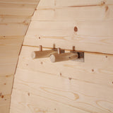 Aleko Outdoor or Indoor White Finland Pine Wet Dry Barrel Sauna - Front Porch Canopy - 8 kW UL Certified KIP Harvia Heater - 6-8 Person SB8PINECP-AP