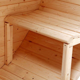 Aleko Outdoor or Indoor White Finland Pine Wet Dry Barrel Sauna - Front Porch Canopy - 8 kW UL Certified KIP Harvia Heater - 6-8 Person SB8PINECP-AP