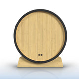 Aleko Anémona White Finland Pine Barrel Sauna with Front Porch Canopy & Black Accents – 6-8 People | SB8PINEBLK-AP