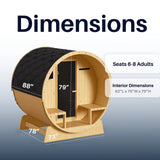 Anémona White Finland Pine Barrel Sauna with Front Porch Canopy – 6-8 People