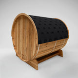 Liatris Rustic Cedar Barrel Sauna with Front Porch Canopy - 5-6 Person
