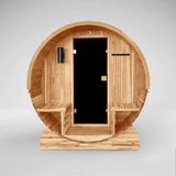 Liatris Rustic Cedar Barrel Sauna with Front Porch Canopy - 2-4 Person