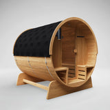 Liatris Rustic Cedar Barrel Sauna with Front Porch Canopy - 2-4 Person