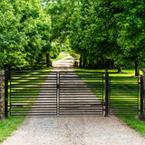 Aleko Steel Dual Swing Driveway Gate - MILAN Style - 12 ft with Pedestrian Gate - 5 ft SET12x4MILD-AP