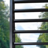 Aleko Steel Dual Swing Driveway Gate - MILAN Style - 14 ft with Pedestrian Gate - 5 ft - SET14x4MILD-AP