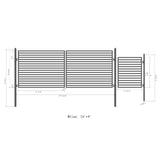 Aleko Steel Dual Swing Driveway Gate - MILAN Style - 16 ft with Pedestrian Gate - 5 ft - SET16x4MILD-AP
